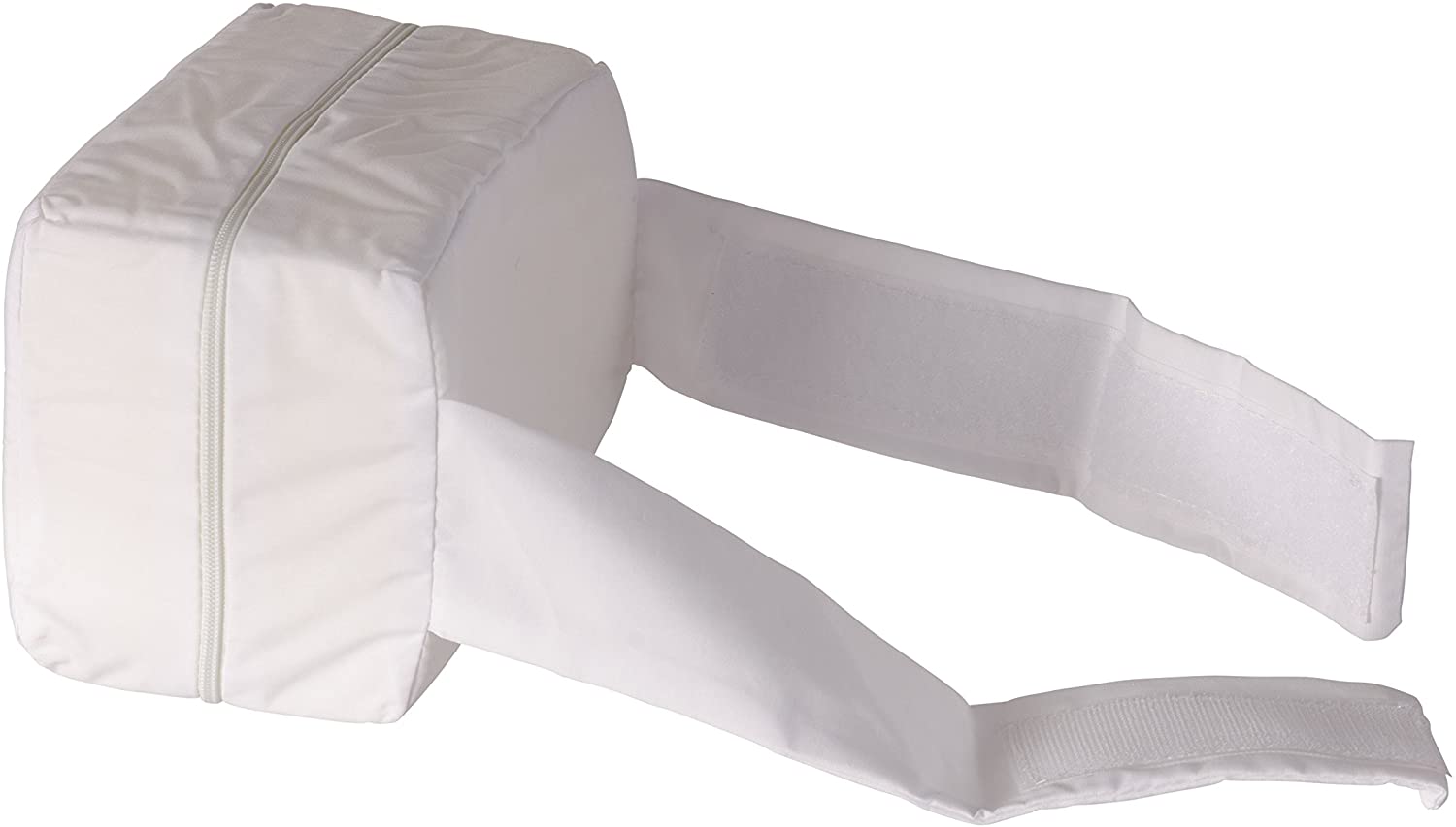 DMI Hypoallergenic Orthopedic Knee-Ease Foam Wedge Knee Rest Support Pillow to Put Between Knees with Hook and Loop Adjustment, 7 x 4 x 5 Inches, White